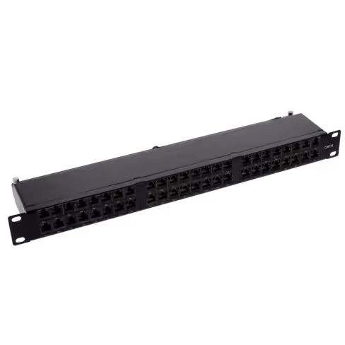Panneau de brassage - Lienk - 19'' 48 ports - équipé - cat 6 - non blindé - 1U - noir