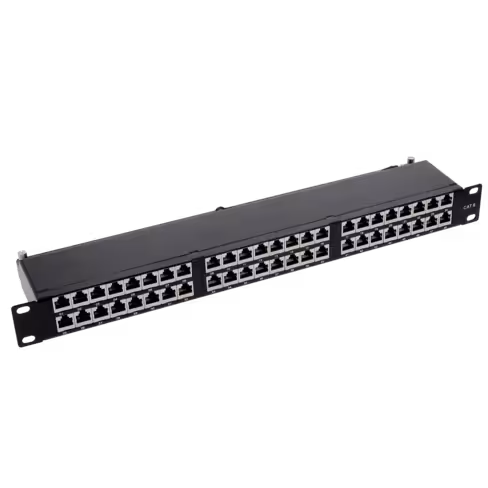 Panneau de brassage - Lienk - 19'' 48 ports - équipé - cat 6 - blindé - 1U - noir