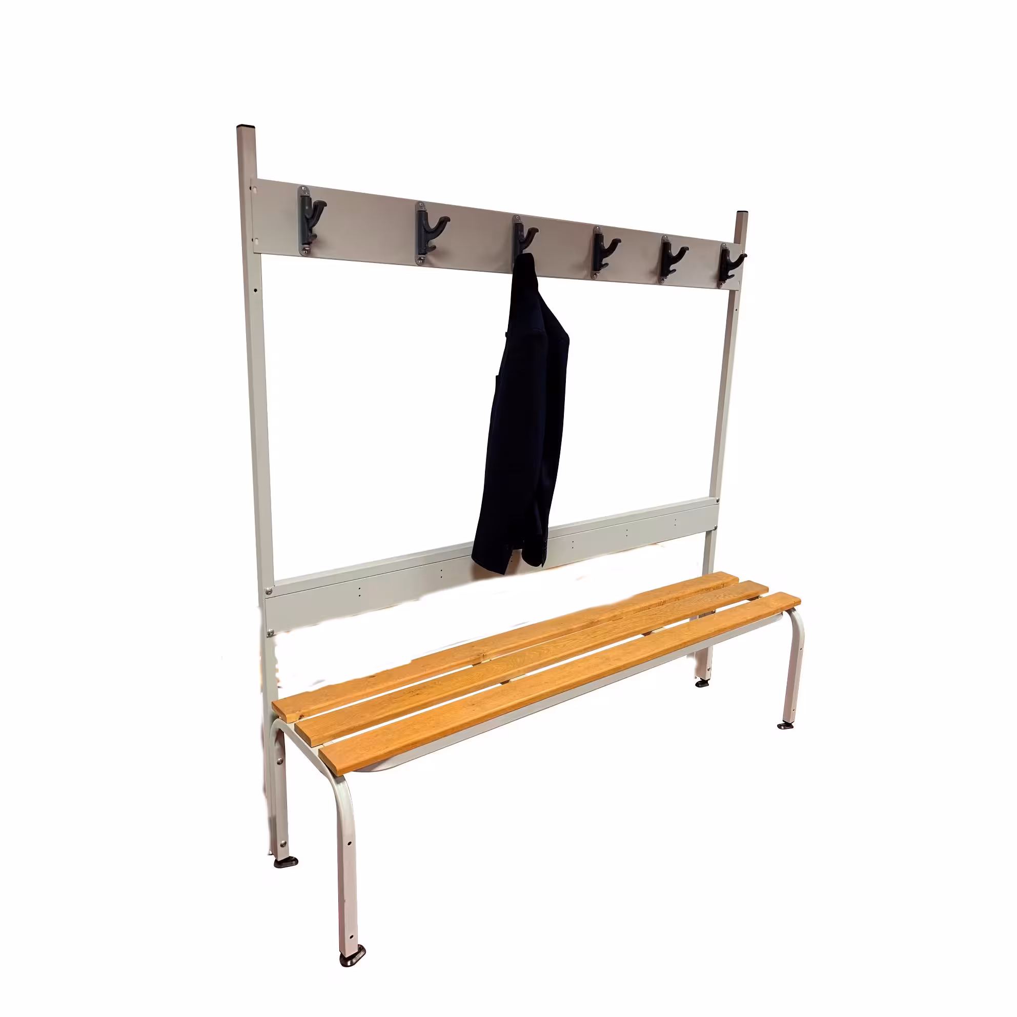 Banc patères simple face l. 120 cm - bois