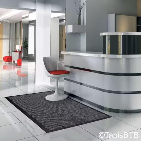 Tapis trafic normal - dos PVC - 90 x 60 cm - cognac et anthracite