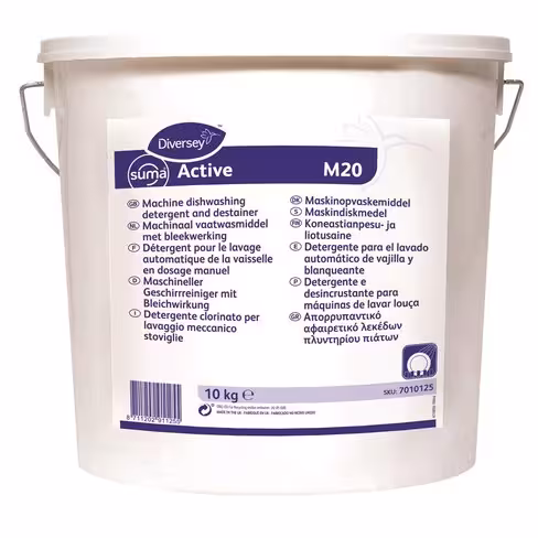 Détergent pour le lavage automatique de la vaisselle en dosage manuel Suma Active M20 - Diversey - 1 seau de 10 kg