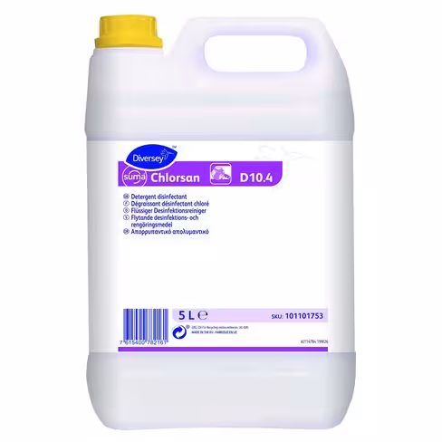 Dégraissant désinfectant chloré Suma Chlorsan D10.4 - Diversey - 2 bidons de 5 l