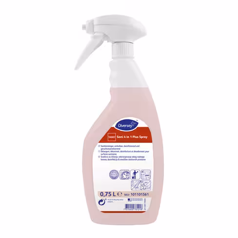 Détergent détartrant désinfectant désodorisant sanitaires Taski Sani 4 en 1 - Diversey - 6 vaporisateurs de 750 ml