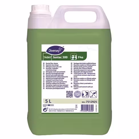 Détergent neutre peu moussant pour sols spécial autolaveuse Taski Jontec 300 - Diversey - 2 bidons de 5 l