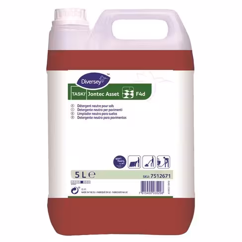 Détergent neutre parfumé pour sols Taski Jontec Asset - Diversey - 2 bidons de 5 l