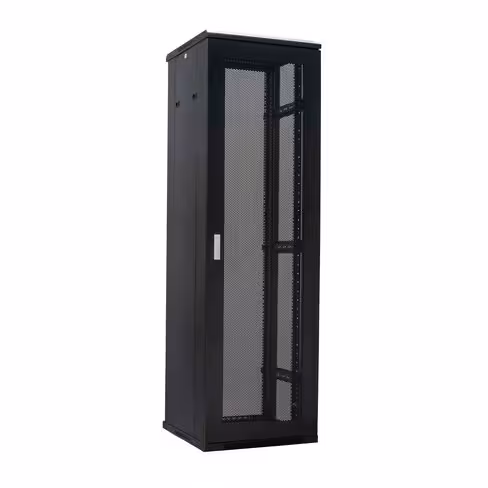 Baie serveur équipée 19'' - 42U - Lienk - 800 x 1000 mm - AV ajourée / AR saloon ajourée - livrée montée