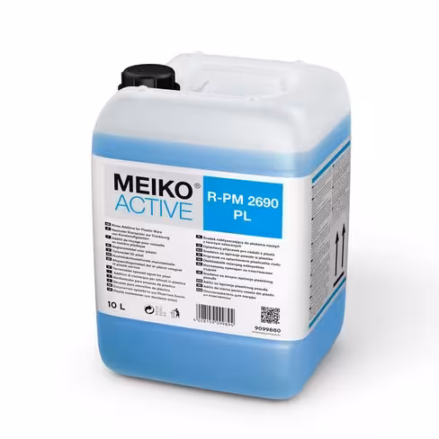 Produit de rinçage R-PM 2690 PL_10L, très concentré , eau jusqu'à 15°Th, pour plastique, anti mousse