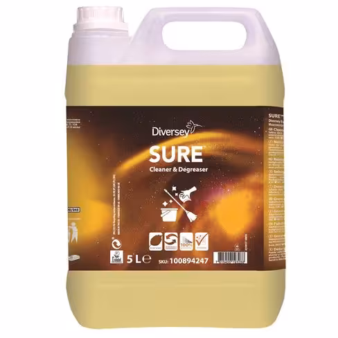 Dégraissant puissant et nettoyant sols SURE Cleaner et Degreaser - carton de 2 bidons de 5 l