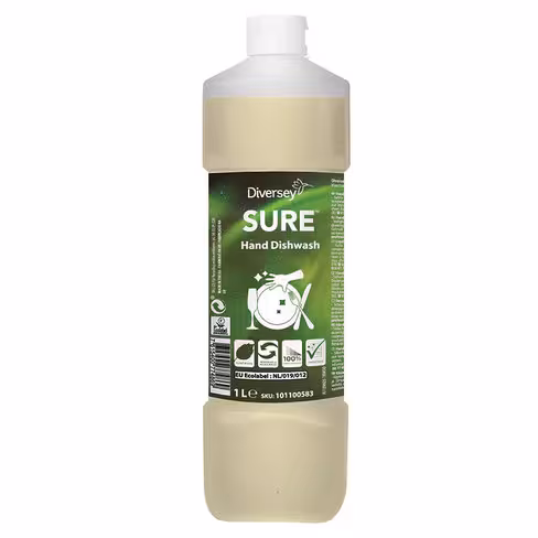 Liquide vaisselle manuelle - Sure Hand Dishwash - Ecolabel - carton de 6 x 1 l
