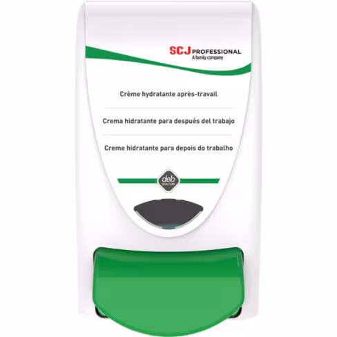 Distributeur soin après travail 1 l - Stoko Restore 1000 - ABS blanc et bouton vert