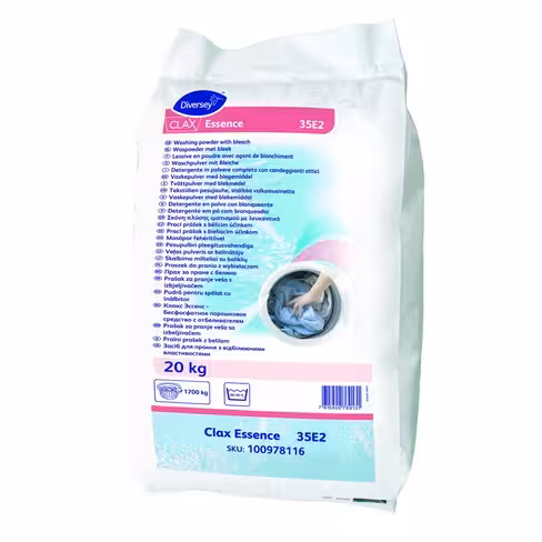 Lessive poudre avec agent de blanchiment Clax essence - sac de 20 kg
