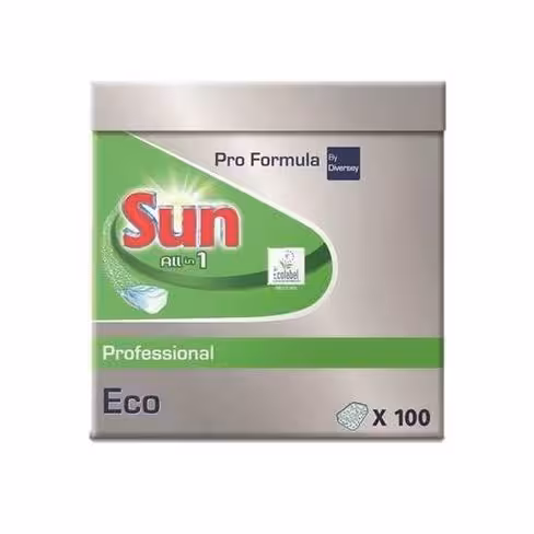 Tablettes lave-vaisselle Sun Professionnel - Ecolabel - tout en 1 - carton de 5 x 100 pastilles