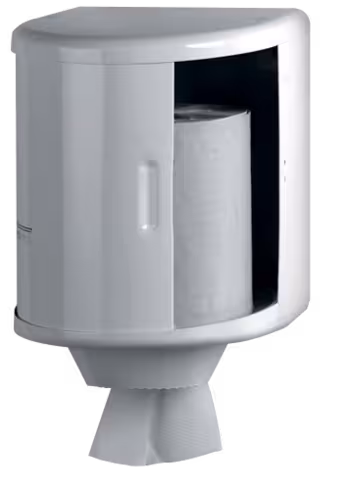 Distributeur d'essuie-mains bobine à dévidage central RDCA - acier époxy blanc