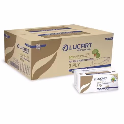 Essuie-mains pliés Z havane - 1 carton de 18 paquets de 198 feuilles