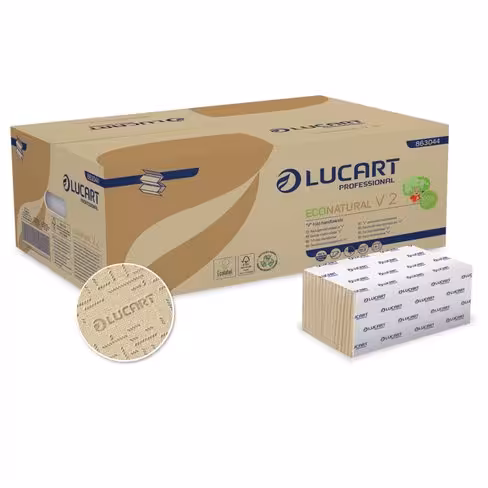 Essuie-mains en feuille à feuille - Econatural V - 2 plis - 190 formats - 1 carton de 20 pièces