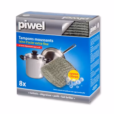 Tampon laine d'acier avec savon lot de 5