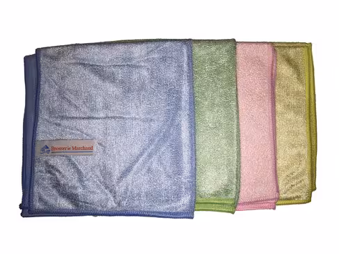 Lavette microfibre lisse vert 40 x 40 cm - lot de 5