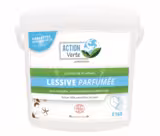 Tablettes lessive linge - Action Verte - Ecocert - parfum Fleurs de coton - seau de 160 tablettes