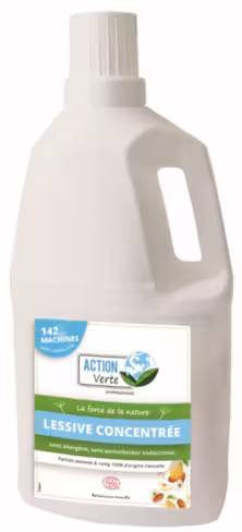 Lessive liquide Action verte - Ecocert - amande et coing - carton 4 x 5 l