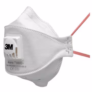 Masque jetable pliable FFP3 NR D - 9332+ BULK - 3M - EN 149 - soupape - carton de 330 unités
