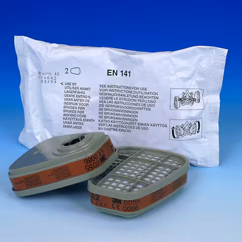 Filtre antigaz et vapeurs - A2 - 6055 - 3M - lot de 2 - pour masque 3M série 6000 6500 et 7000