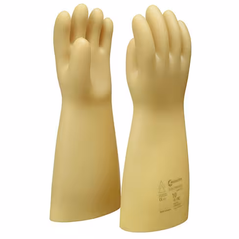 Gants électricien en latex isolants - GLE 36 - Regeltex - Classe 3 - jusqu'à 26500 V - Beige - taille 10 - la paire
