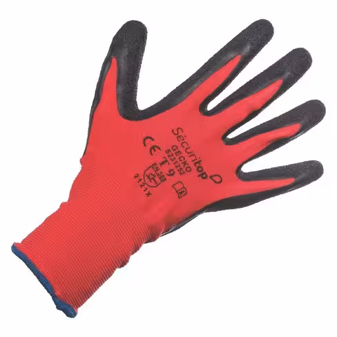 Gants manutention avec grip - Gecko - Sécuritop - enduction latex crêpé - taille 11 - lot de 12 paires