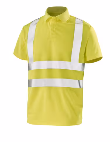 Polo HV Fluo Base 2 manches courtes - Cepovett maille piquée 100% polyester - jaune fluo - taille 4XL