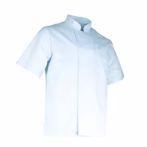 Veste de cuisinier mixte manches courtes - Aubergine - Lebeurre - polycoton - 245 g/m2 - blanc - taille 4 -