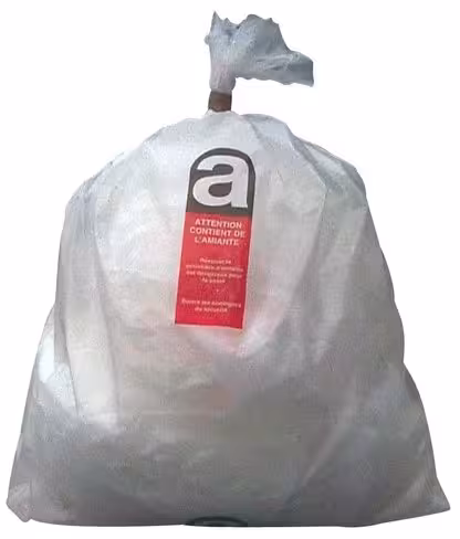 Sac à déchets avec marquage amiante - P1400I - LM Plastiques - 90 x 110 cm - lot de 20