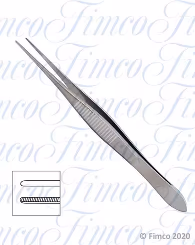 Pince à disséquer droite mors striés l. 100 mm