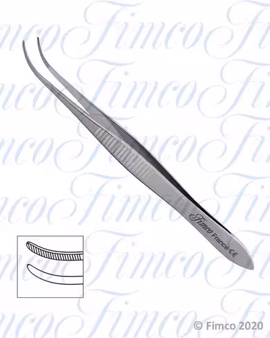 Pince à disséquer courbe mors striés l. 100 mm