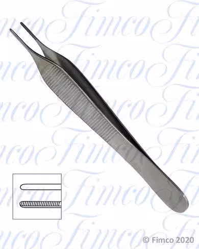 Pince à disséquer Adson droite mors striés l. 120 mm