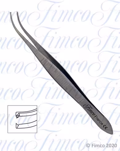 Pince à fixer Elschnig courbe à dents l. 100 mm