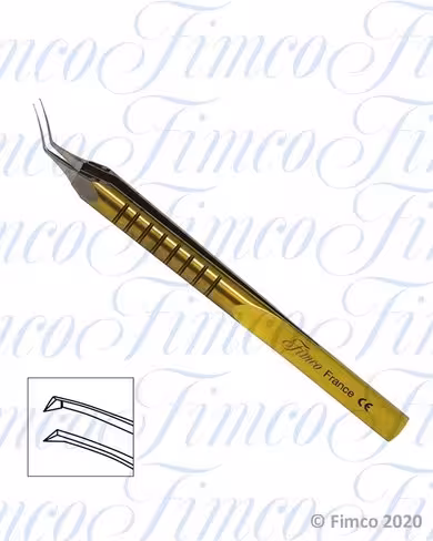 Pince capsulorhéxis coudée courbe l. 115 mm F142MI