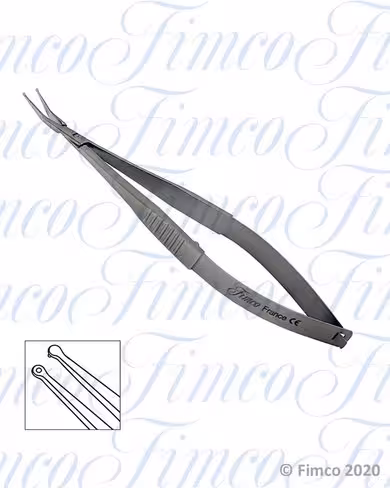 Pince à implantation Aron coudée l. 120 mm
