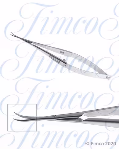 Ciseaux pour capsulotomie courbes pointus l. 100 mm - lames 10 mm F1551P