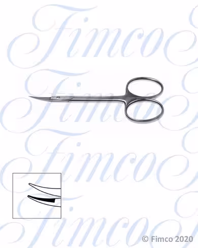 Ciseaux d'ophtalmologie Bonn courbes bouts mousses - lames 14 mm - l. 90 mm