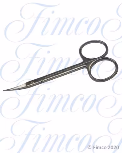 Ciseaux d'ophtalmologie Streiff courbes pointus l. 105 mm lames 22 mm