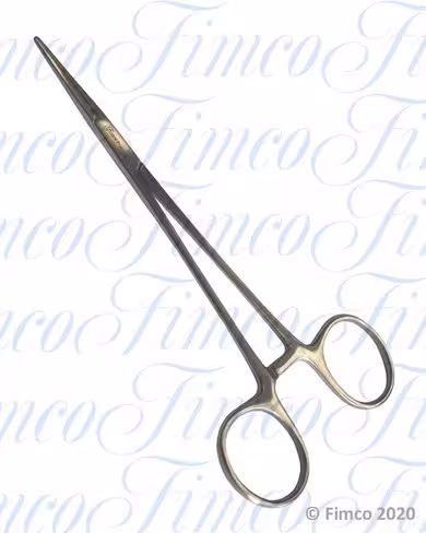 Pince d'ophtalmologie Leriche mors striés l. 155 mm - l. becs 30 mm