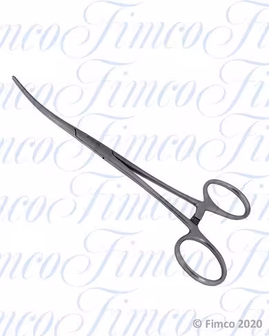 Pince d'ophtalmologie Kocher mors striés l. 160 mm - l. becs 45 mm