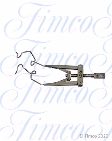 Blépharostat oreilles ouvertes en v vis de réglage l. 80 mm oreilles 15 mm