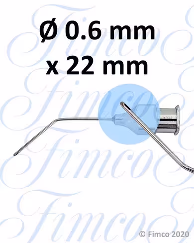 Canule aspiratrice à cataracte Guerin coudée - Ø 0,6 mm x 22 mm