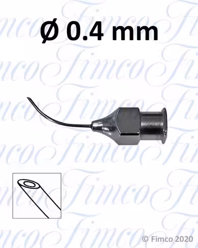 Canule aspiratrice à cataracte Charleux courbe en biseau - Ø 0,4 mm x 13 mm