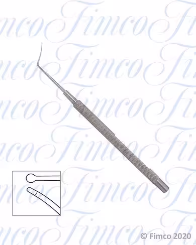 Spatule à iris Barraquer coudée courbe l. 100 mm