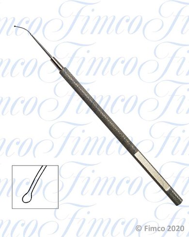 Crochets manipulateurs ICL Hirsch-Hoffman coudé courbe - l. 100 mm F909G