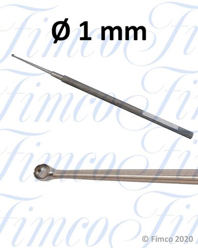 Curette à corps étrangers Borsch Meyerhoefer l. 130 mm - curette Ø 1 mm