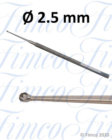 Curette à corps étrangers Borsch Meyerhoefer l. 130 mm - curette Ø 2,5 mm