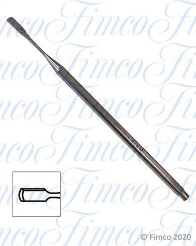 Rugine Rollet l. 130 mm - largeur bout 3 mm