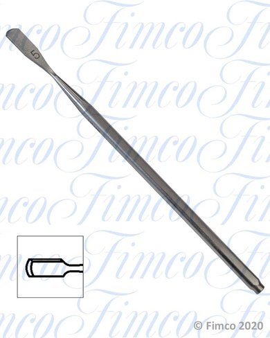 Rugine Rollet l. 130 mm - largeur bout 5 mm